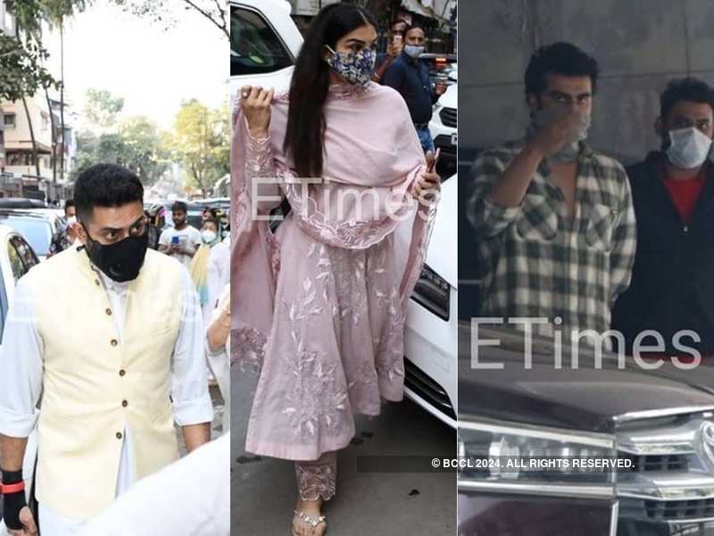 ETimes Paparazzi Diaries: Abhishek Bachchan-Raveena Tandon attend Bunty Walia's father's prayer meet, Arjun Kapoor welcomes a new mean machine