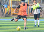 Celebrities get together for a football match