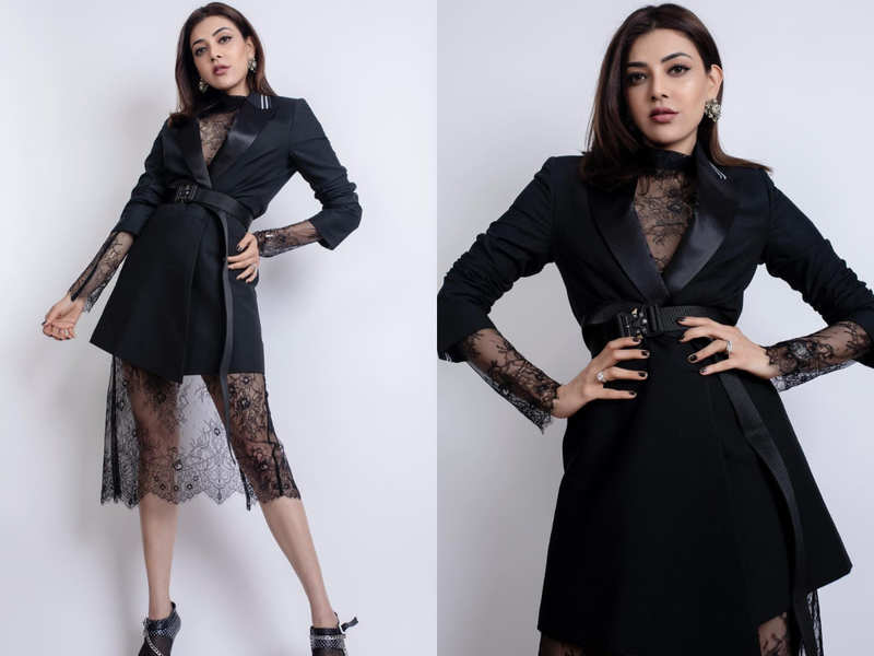 Kajal Aggarwal just wore a black blazer as a dress and took our breath ...