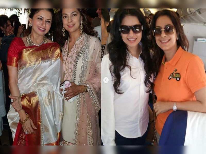 Juhi Chawla shares happy pictures with Bhagyashree and her caption is ...