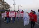Doctors take part in a walkathon for congenital heart defect awareness