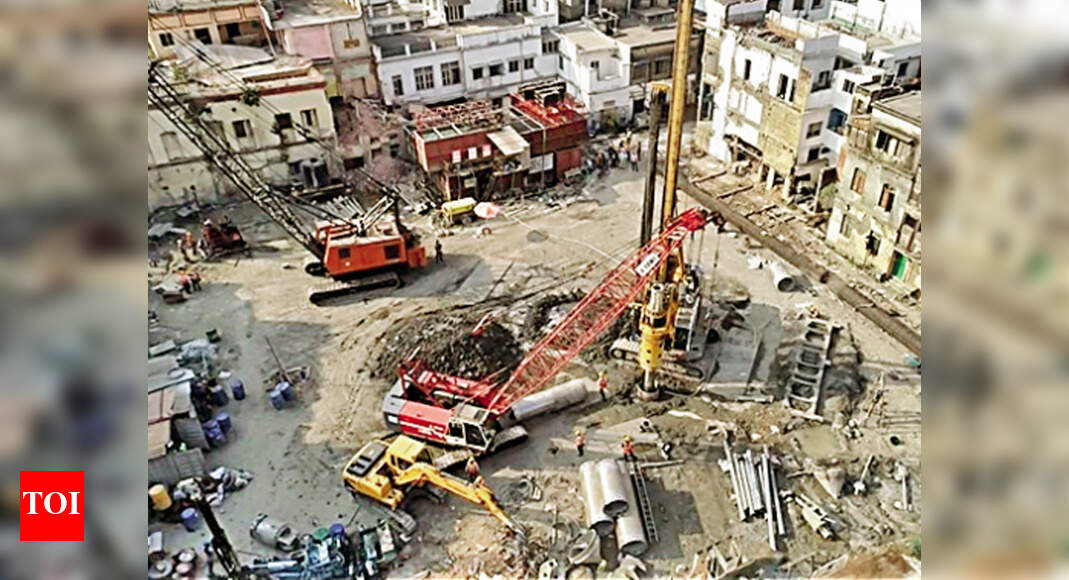 Piling complete for TBM retrieval shaft | Kolkata News - Times of India
