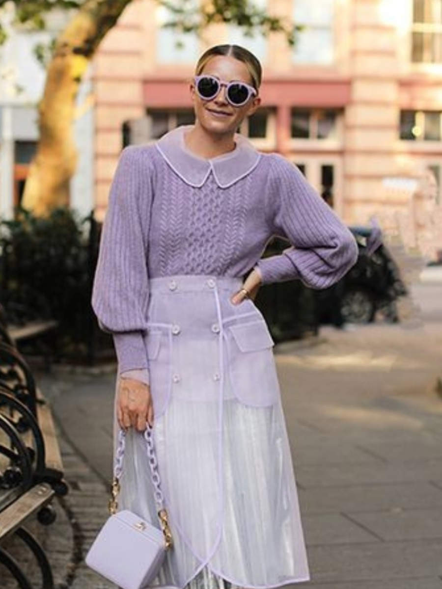 lilac top outfit