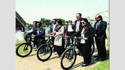 Kolkata: E-bikes for New Town frontline Covid workers