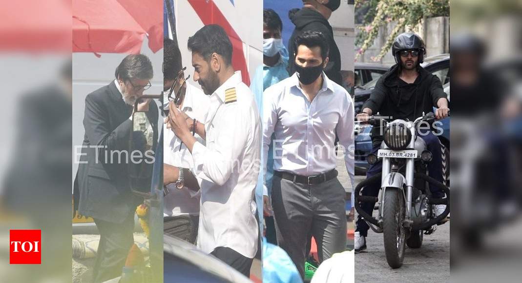 Etimes Paparazzi Diaries Amitabh Bachchan Varun Dhawan Ajay Devgn Spotted Shooting Kartik