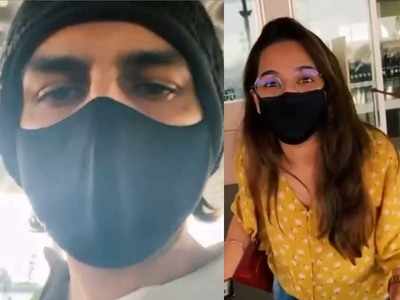 Kartik Aaryan shares a video of his sister as she tries to check-in at the airport for a March flight; captions, "The More Educated Sibling"