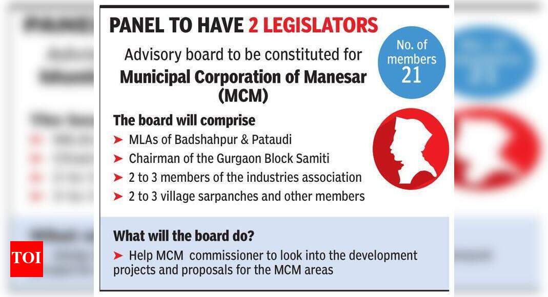 Advisory board to run Manesar civic body | Gurgaon News - Times of India