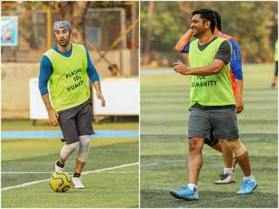 Ranbir Kapoor and Mahendra Singh Dhoni back on the football turf