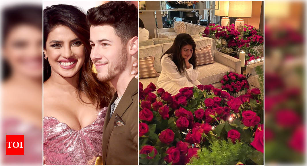 Priyanka Chopra misses husband Nick Jonas on V’day when he presents her with ‘a pair of roses’ |  Hindi Movie News