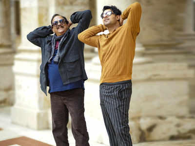 Krishnam Raju shares a picture with Prabhas from the sets of ''Radhe Shyam''; Check it out