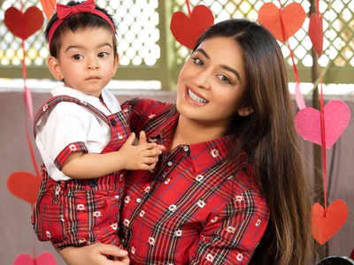 Mahhi Vij and Tara twinning in red are mother-daughter goals; see photo