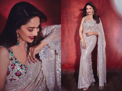 Madhuri Dixit Nene just wore the most stunning sequin sari and you can't miss it!