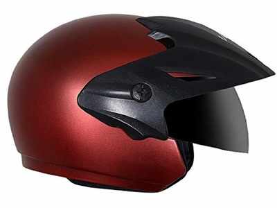 Open face sales helmet with peak