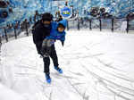 Mumbaikars attend the launch of Snow World