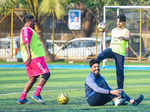 Tiger Shroff takes a day off; plays football with Abhimanyu Dasani & Aparshakti Khurana