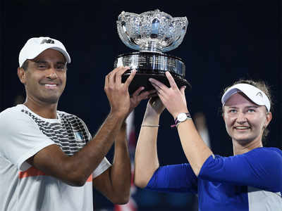 Rajeev Ram Barbora Krejcikova Storm To Mixed Doubles Title At Australian Open Tennis News Times Of India