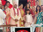 Aishwarya Rai & Abhishek Bachchan attend a family wedding with Aaradhya