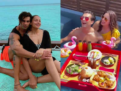 Karan Singh Grover celebrates 39th birthday with wife Bipasha Basu and friends in Maldives; see pics and videos