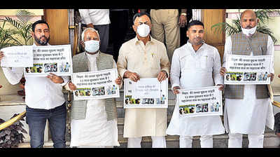 Bihar: Opposition members adopt unique ways to protest fuel price rise