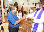 Touch-free Ash Wednesday in Goa