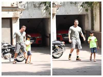 Sohail Khan spends some play-time with son Yohan at their residence; view pictures