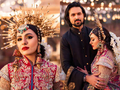 A Pakistani bride is in news for her uniquely stylish wedding costumes