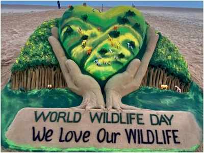 World Wildlife Day: Indian artist depicts green forest in sand sculpture, UN retweets it