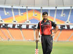 Cricketer Priyank Panchal trains at Narendra Modi Stadium