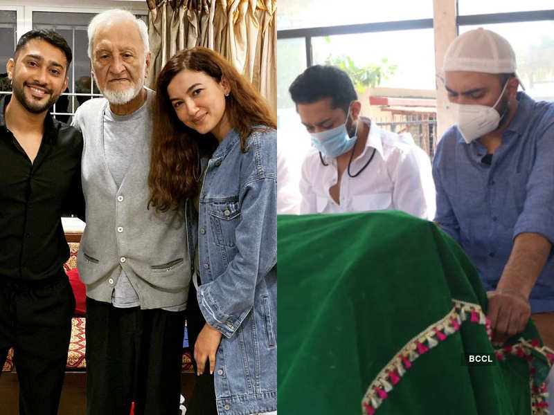 Gauahar Khan's husband Zaid Darbar, brother-in-law Awez and others perform last rites of her late father