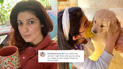 Twinkle Khanna drops an adorable picture of daughter Nitara kissing a puppy, urges people to wear mask correctly