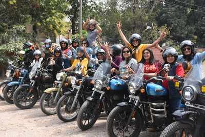 Women bikers storm the roads in Chandigarh on Women's Day