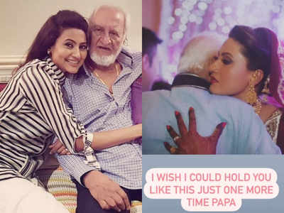 Gauahar Khan's sister Nigaar Khan shares a photograph with their late father; writes, 'I wish I could hold you like this just one more time papa'