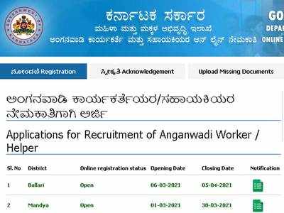 Karnataka Anganwadi Recruitment 2021: Apply for 170 Worker/Helper posts in Ballari