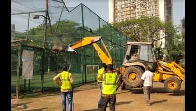 BMC demolishes turf in Borivali set on municipal plot