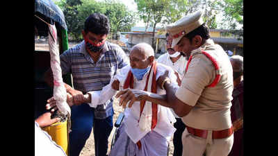 Old men, women in their 90s cast votes in Andhra Pradesh urban local bodies elections