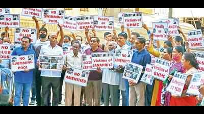 No amenities: Residents of housing complex stage protest