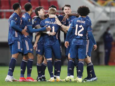 Europa League: Martin Odegaard strikes as Arsenal earn 3-1 win at Olympiakos