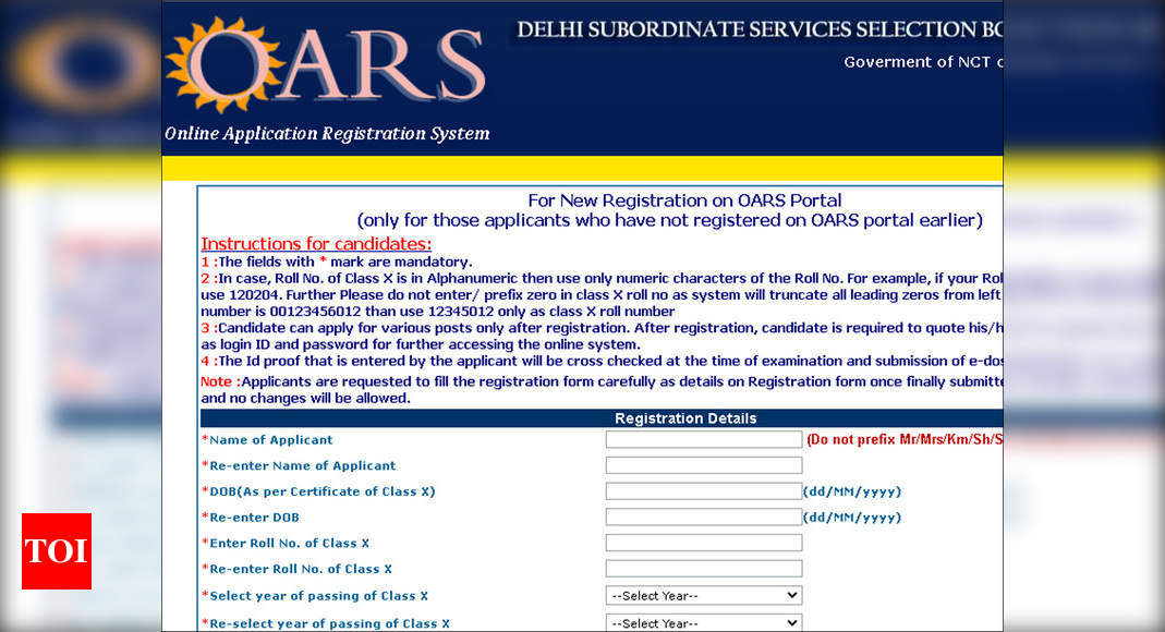 Dsssb Recruitment 2021 Application Process For 1809 Posts Begins Today Apply Here Times Of India