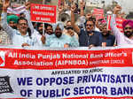 Bank unions hold protest against privatisation