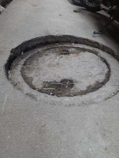 Manholes sunk, sewage overflows
