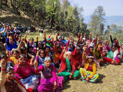 Chipko rerun: Women in Uttarakhand's Bageshwar hug trees to stop felling