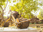 Sculptures made of waste installed at Netaji Subhash Park