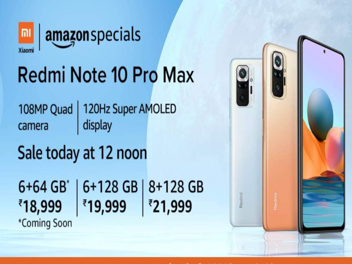Redmi Note 10 Pro Max Will Be On Sale Today At 12 Noon On Amazon Price And Specs Heres Here Most Searched Products Times Of India
