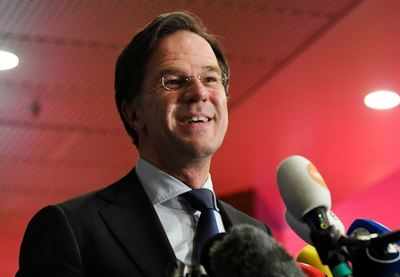 PM Rutte projected to land fourth Dutch election win; 63% of votes counted