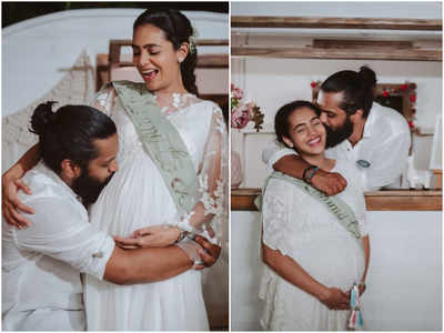 Balu Varghese shares adorable pictures with wifey Aileena from the baby shower