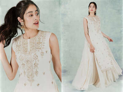 Janhvi Kapoor's kurta-skirt is perfect for a summer wedding