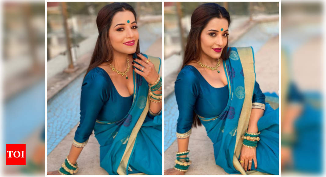 Photos: Monalisa wowed fans with her latest saree look | Bhojpuri Movie ...