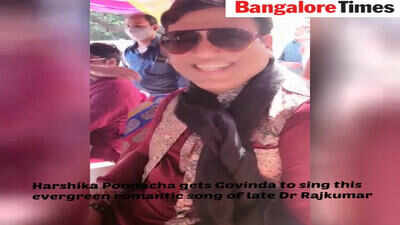 Harshika Poonacha gets Govinda to sing a Dr Rajkumar song