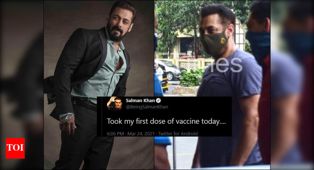 Salman Khan takes the first dose of COVID-19 vaccine - Times of India