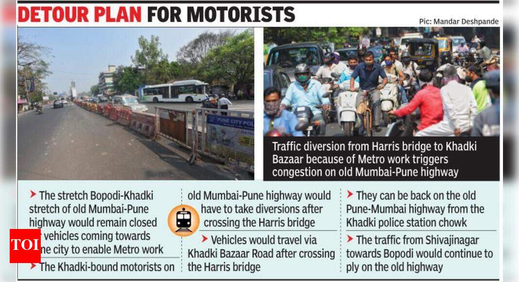 Diversion on BopodiKhadki stretch for Metro rail work Pune News